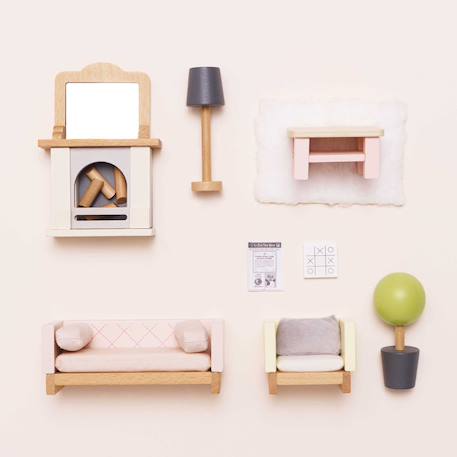 Salon pour maison de poupées Beige 6 - vertbaudet enfant 