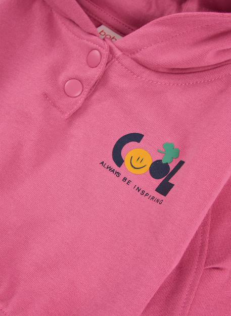 Sweat-shirt fille en molleton à capuche imprimée Pink 3 - vertbaudet enfant 