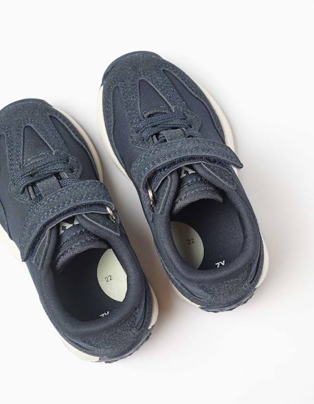 Baskets bi-matière avec semelle antidérapante Bleu 3 - vertbaudet enfant 