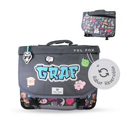-Cartable réversible 2 compartiments Street Art - 38 cm