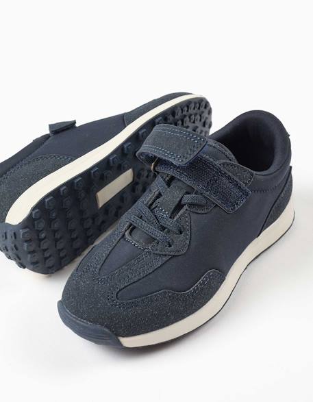 Baskets bi-matière avec semelle antidérapante Bleu 4 - vertbaudet enfant 