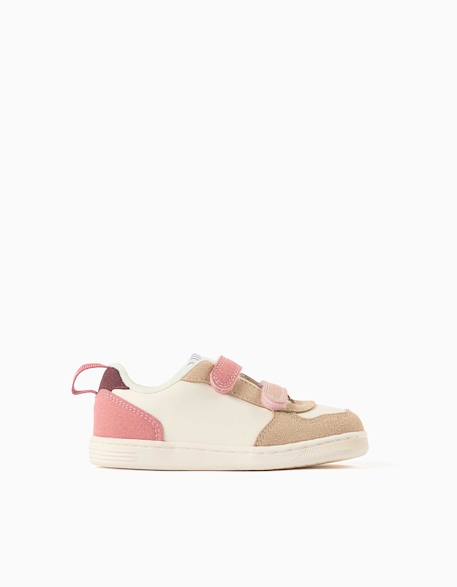 Baskets bi-matière à scratch zy move Rose 1 - vertbaudet enfant 