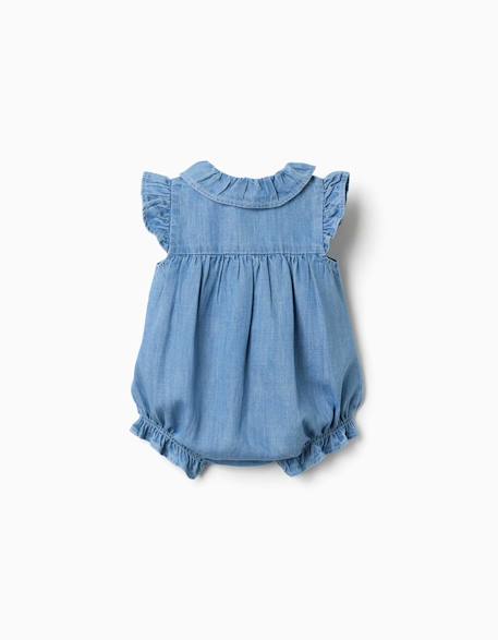 Barboteuse sans manches en jean avec volants Bleu 2 - vertbaudet enfant 