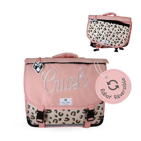 Cartable réversible 2 compartiments Crush - 38 cm Rose 1 - vertbaudet enfant 