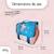 Cartable scolaire 2 compartiments Cybel Licorne Fleurie - 38 cm Bleu 3 - vertbaudet enfant 