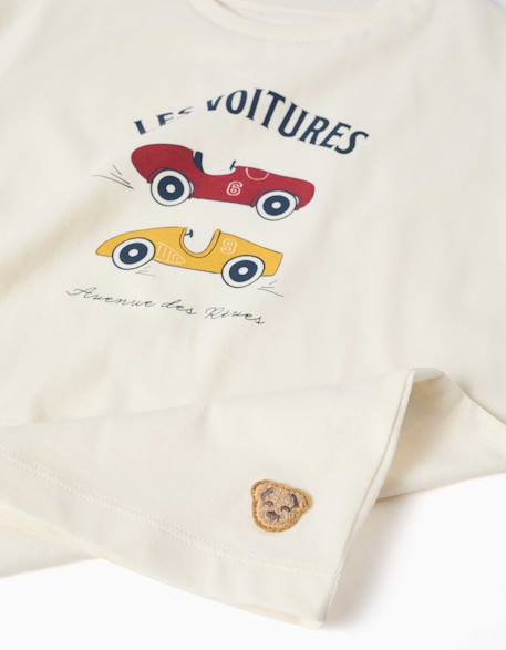 Pyjama à manches courtes avec imprimé voitures de course Blanc 3 - vertbaudet enfant 