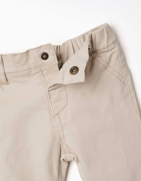 Pantalon en sergé avec doublure Beige clair 3 - vertbaudet enfant 