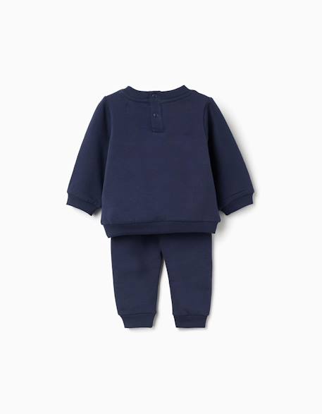 Ensemble sweat et pantalon de jogging en coton peigné Bleu foncé 2 - vertbaudet enfant 