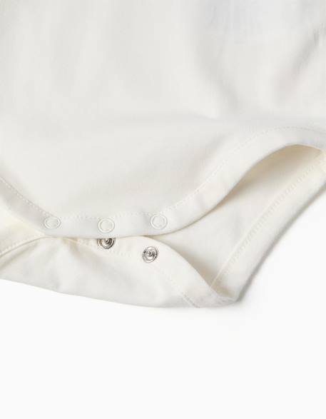 Body polo en coton avec col contrastant Blanc 4 - vertbaudet enfant 