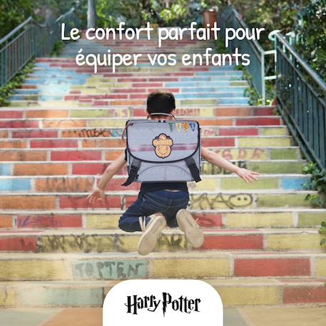 Cartable scolaire 2 compartiments Harry Potter University - 38 cm Gris 5 - vertbaudet enfant 