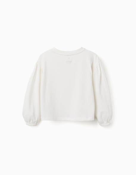 T-shirt à manches longues et bouffantes avec imprimé Blanc 2 - vertbaudet enfant 