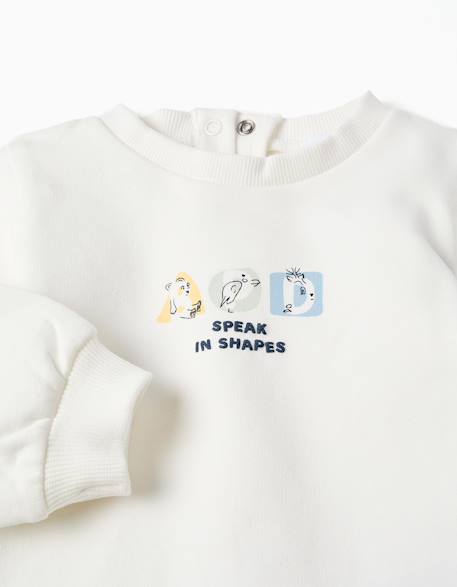 Ensemble de jogging en coton peigné avec imprimé en relief Bleu clair 3 - vertbaudet enfant 
