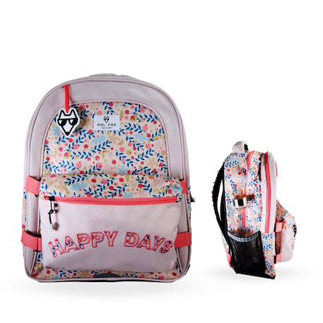 Sac à dos scolaire réversible 2 compartiments  Happy Blush Rose 1 - vertbaudet enfant 