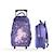 Sac à dos scolaire à roulettes 2 compartiments Cybel Licorne Céleste Violet 1 - vertbaudet enfant 