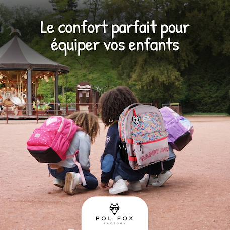 Sac à dos scolaire réversible 2 compartiments  Happy Blush Rose 5 - vertbaudet enfant 