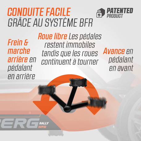 Kart à pédales pour enfants, 5+ ans, rally nrg orange Orange 4 - vertbaudet enfant 