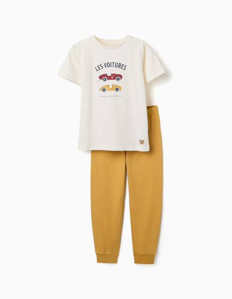 Pyjama à manches courtes avec imprimé voitures de course Blanc 1 - vertbaudet enfant 
