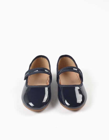 Babies vernies avec fermeture à scratch Bleu 2 - vertbaudet enfant 