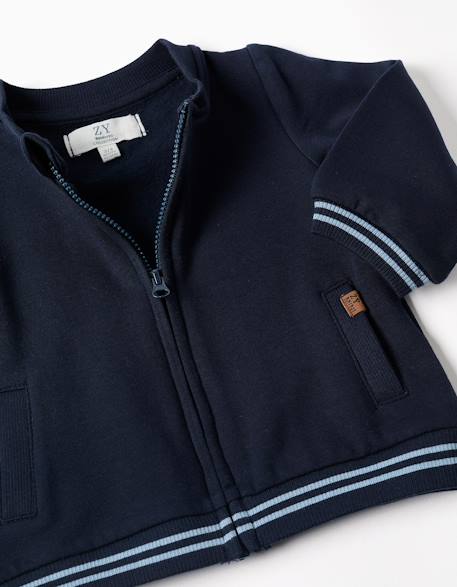 Ensemble de jogging en coton peigné à rayures Bleu foncé 3 - vertbaudet enfant 