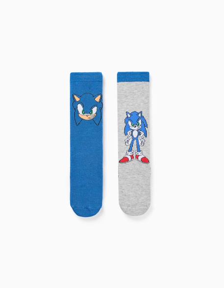 Garçon-Sous-vêtement-Lot de 2 chaussettes antidérapantes avec imprimés sonic