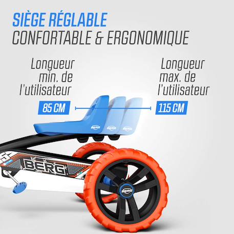 Kart à pédales pour enfants, 2+ ans, buzzy nitro Blue/orange 3 - vertbaudet enfant 