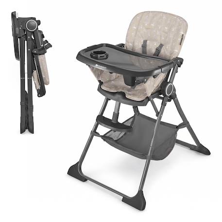Kinderkraft highchair foldee - chaise de salle à manger pliable Beige+Green+Gris+Vert 1 - vertbaudet enfant 