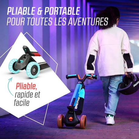 Trottinette pour enfants, 2+ ans, pliable, led-deck, nexo bleu Blue+Lime+Mint+Red 22 - vertbaudet enfant 