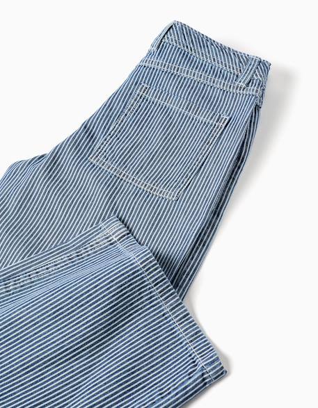 Jean à jambe large à rayures Bleu 4 - vertbaudet enfant 