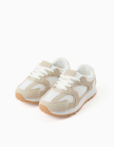Baskets avec lacets et semelle en caoutchouc antidérapante Beige 2 - vertbaudet enfant 