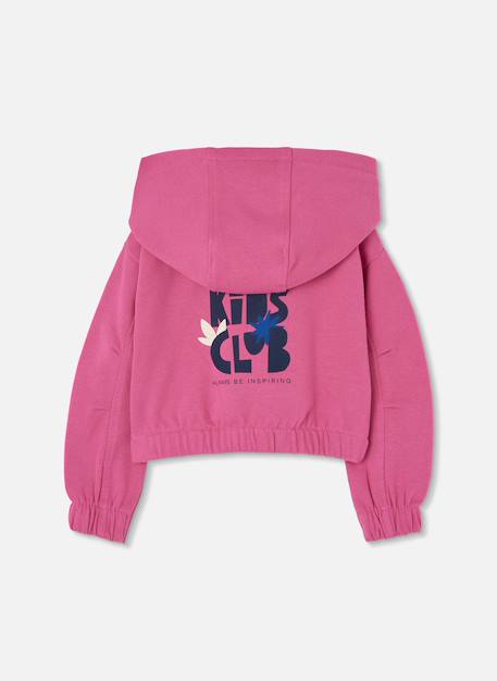 Sweat-shirt fille en molleton à capuche imprimée Pink 2 - vertbaudet enfant 