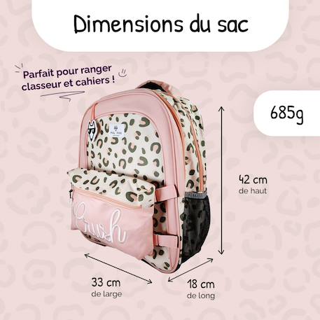 Sac à dos scolaire réversible 2 compartiments Crush Rose 3 - vertbaudet enfant 