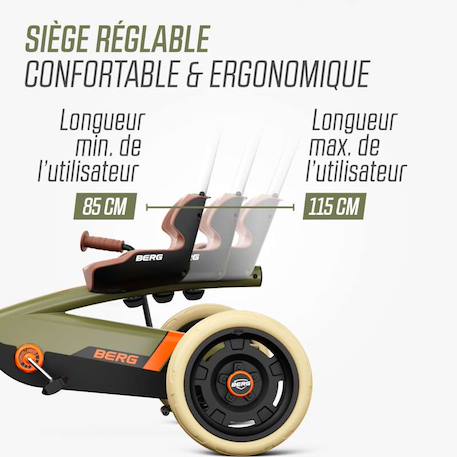 Kart à pédales pour enfants, 2+ ans, buzzy retro 2-in-1 vert Green 3 - vertbaudet enfant 