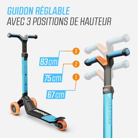 Trottinette pour enfants, 2+ ans, pliable, led-deck, nexo bleu Blue+Lime+Mint+Red 2 - vertbaudet enfant 