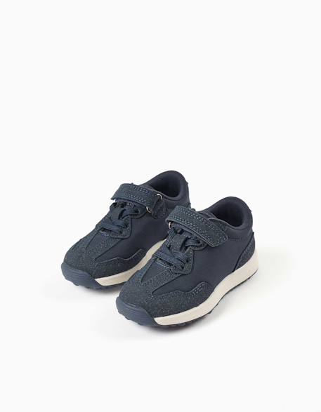 Baskets bi-matière avec semelle antidérapante Bleu 2 - vertbaudet enfant 