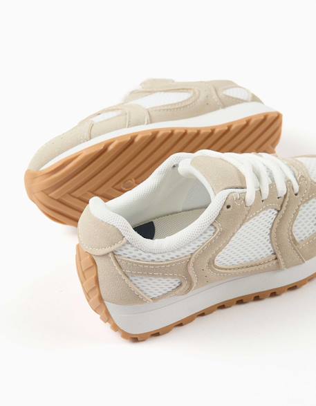 Baskets avec lacets et semelle en caoutchouc antidérapante Beige 4 - vertbaudet enfant 