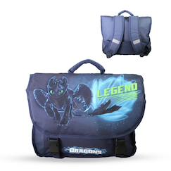 -Cartable scolaire 2 compartiments Dragons Croc Mou- 38 cm