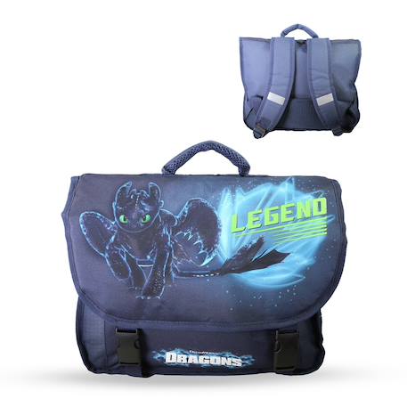 Garçon-Cartable scolaire 2 compartiments Dragons Croc Mou- 38 cm