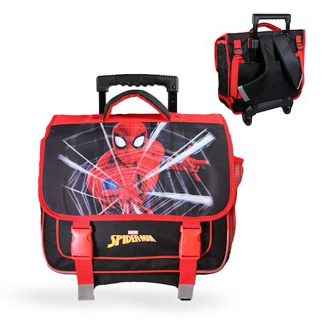 Cartable à roulettes 2 compartiments Marvel Spider Man - 38 cm Noir 1 - vertbaudet enfant 