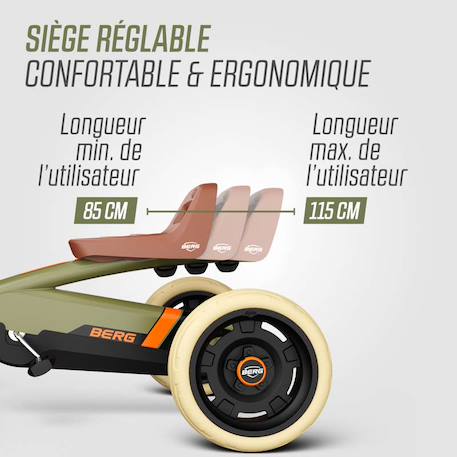 Kart à pédales pour enfants, 2+ ans, buzzy retro vert Green 4 - vertbaudet enfant 