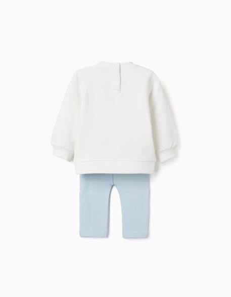 Ensemble de jogging en coton peigné avec imprimé en relief Bleu clair 2 - vertbaudet enfant 