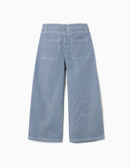 Jean à jambe large à rayures Bleu 2 - vertbaudet enfant 