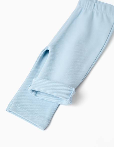 Ensemble de jogging en coton peigné avec imprimé en relief Bleu clair 4 - vertbaudet enfant 