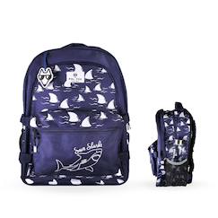 -Sac à dos scolaire réversible 2 compartiments Shark