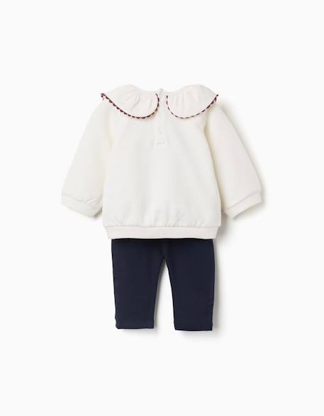 Ensemble sweat et pantalon de jogging en coton peigné Blanc 2 - vertbaudet enfant 