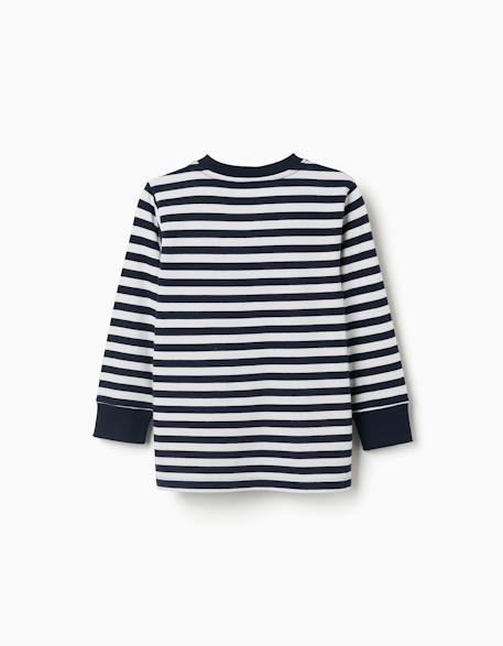 T-shirt en coton à manches longues à rayures Bleu foncé 2 - vertbaudet enfant 