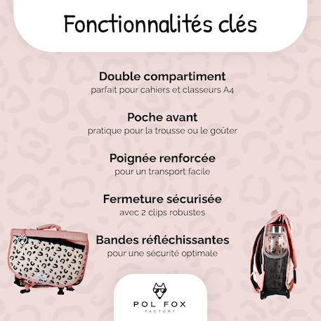 Cartable réversible 2 compartiments Crush - 38 cm Rose 2 - vertbaudet enfant 