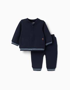 -Ensemble de jogging en coton peigné à rayures