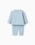 Ensemble de jogging en coton peigné avec imprimé en relief Bleu clair 2 - vertbaudet enfant 