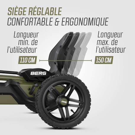Kart à pédales pour enfants, 5+ ans, jeep rally cherokee Green 2 - vertbaudet enfant 