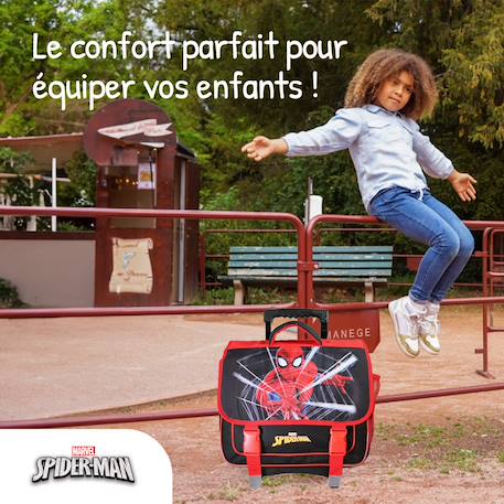 Cartable à roulettes 2 compartiments Marvel Spider Man - 38 cm Noir 5 - vertbaudet enfant 
